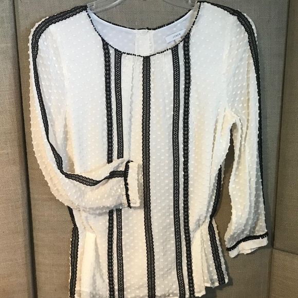 J Crew silk chiffon creme loose blouse - Picture 2 of 6